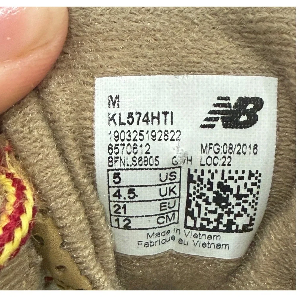 New Balance 574 Kids Toddlers Sneakers Tan Leather Low Top Shoes Size‎ 5